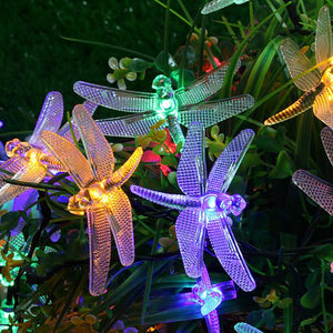 6.5M Solar Dragonfly Lights Solar Fairy String Lights for Xmas Party garden Decorations Outdoor Solar Lamp