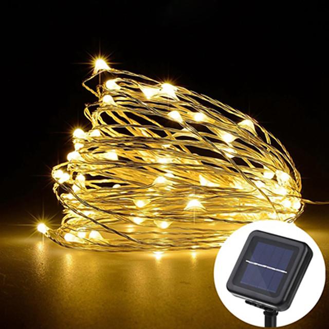 Outdoor Solar LED String Lights 10M 33ft 100 LED 8 Lighting Modes Waterproof Fairy Lights Garden Christmas Wedding Birthday Party Holiday Decoration