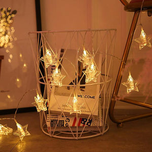 1.5M 10LEDs 3M 20LEDs Photo Wall Clip LED Star Fairy String Light Wall Decoration Battery Operation Christmas Home Bedroom Birthday Decorations Romantic Room Decor Lights