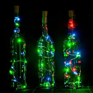 LED Bottle String Lights Cork Shaped 30pcs 12pcs 10pcs LED Night Starry Light 2m 20LED Copper Wire Stopper Wine Bottle Lamp Wedding Party Christmas Decoration