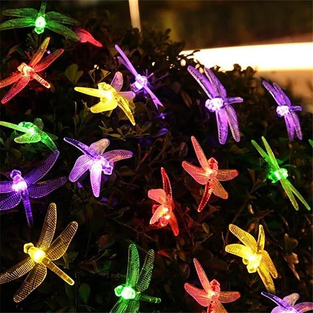 6.5M Solar Dragonfly Lights Solar Fairy String Lights for Xmas Party garden Decorations Outdoor Solar Lamp