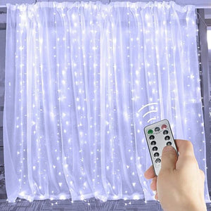 3x2M Window Curtain String Light 200 LED 8 Lighting Modes Christmas Decorating Lights Window Lights for Bedroom Party Wedding Home Indoor Outdoor Waterproof