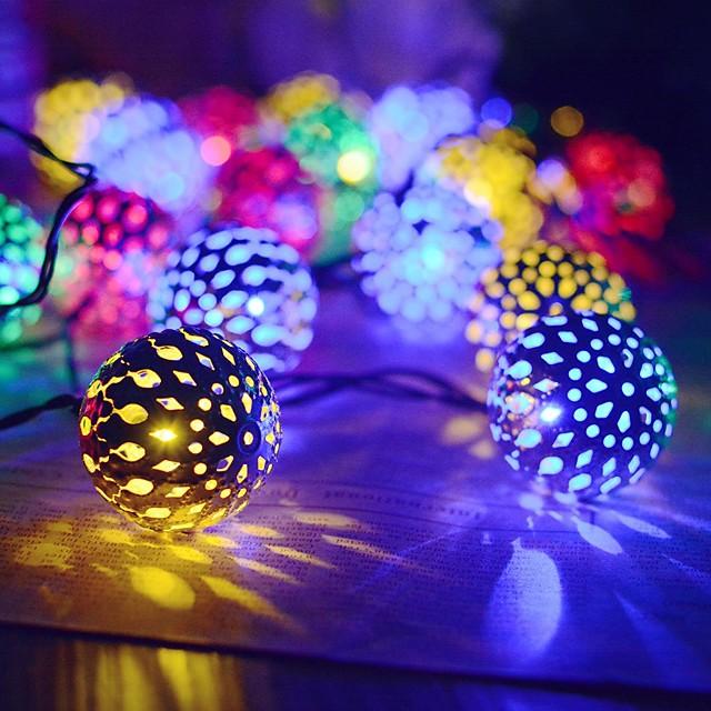 220V Led String Lights 5M 40LED Moroccan Ball Fairy Garland Copper Patio Lighting Strings Christmas Wedding Party Decorations