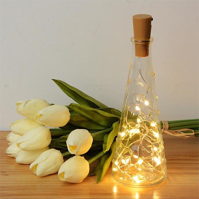 LED Bottle String Lights Cork Shaped 30pcs 12pcs 10pcs LED Night Starry Light 2m 20LED Copper Wire Stopper Wine Bottle Lamp Wedding Party Christmas Decoration