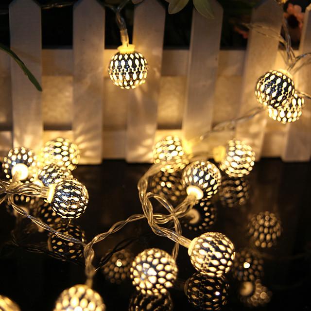 220V Led String Lights 5M 40LED Moroccan Ball Fairy Garland Copper Patio Lighting Strings Christmas Wedding Party Decorations