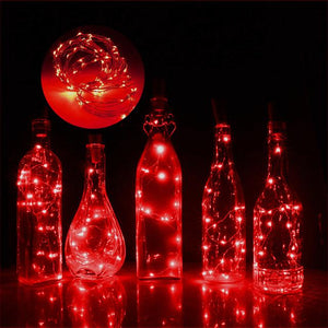 LED Bottle String Lights Cork Shaped 30pcs 12pcs 10pcs LED Night Starry Light 2m 20LED Copper Wire Stopper Wine Bottle Lamp Wedding Party Christmas Decoration