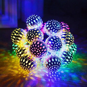 Solar String Lights Moroccan Ball Waterproof 10M 50LED 7M 30LED and 5M 20LED Balls Globe Fairy String Light Orb Lantern Christmas Lighting for Outdoor Party Home Decoration