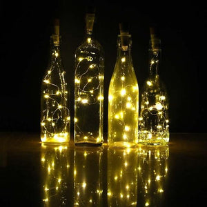 LED Bottle String Lights Cork Shaped 30pcs 12pcs 10pcs LED Night Starry Light 2m 20LED Copper Wire Stopper Wine Bottle Lamp Wedding Party Christmas Decoration