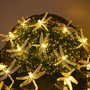 6.5M Solar Dragonfly Lights Solar Fairy String Lights for Xmas Party garden Decorations Outdoor Solar Lamp