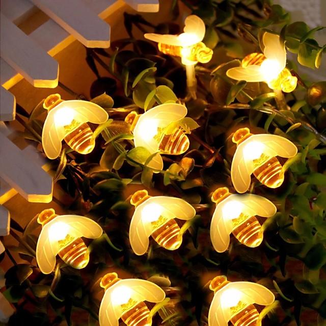 Bee Fairy String Lights 3m 6m 20LEDs 40LEDs Battery USB Operation Garden Wedding Christmas Outdoor Decoration Light