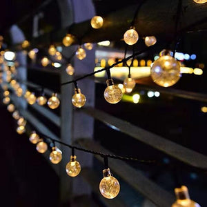 6.5m Solar String Lights 30 LEDs 8mm 1Set Mounting Bracket 1 set Warm White Christmas New Year&#039;s Party Holiday Wedding 3 V