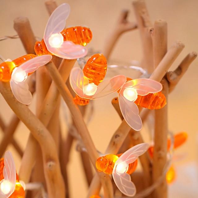 Bee Fairy String Lights 3m 6m 20LEDs 40LEDs Battery USB Operation Garden Wedding Christmas Outdoor Decoration Light