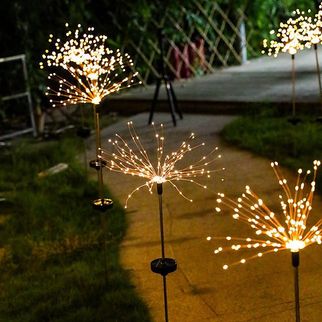 Outdoor LED Solar Power Dandelion String Lights 2x 1x 120 LEDs Fairy Christmas Light for Home Garden Street Yard Lawn Colorful Decoration Lighting Christmas New Year Outdoor Party Lamp IP65