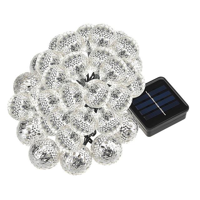 Solar String Lights Moroccan Ball Waterproof 10M 50LED 7M 30LED and 5M 20LED Balls Globe Fairy String Light Orb Lantern Christmas Lighting for Outdoor Party Home Decoration