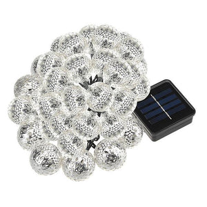 Solar String Lights Moroccan Ball Waterproof 10M 50LED 7M 30LED and 5M 20LED Balls Globe Fairy String Light Orb Lantern Christmas Lighting for Outdoor Party Home Decoration