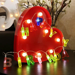 1.2m Happy Birthday String Lights 13 LEDs Multi Color Christmas New Year&#039;s Cute Party Adorable 4 V