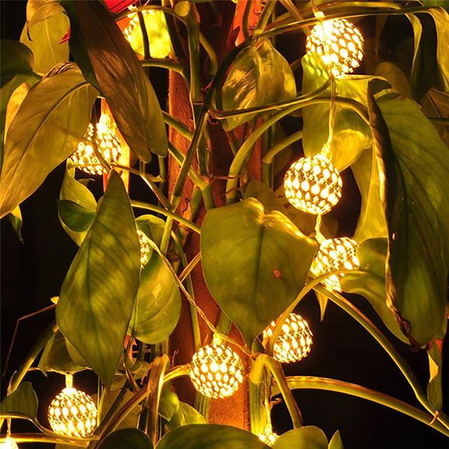 Solar String Lights Moroccan Ball Waterproof 10M 50LED 7M 30LED and 5M 20LED Balls Globe Fairy String Light Orb Lantern Christmas Lighting for Outdoor Party Home Decoration