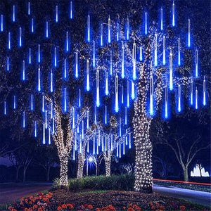 Falling Rain Lights Meteor Shower Lights Christmas Lights 50cm 8 Tube 240LEDs Falling Rain Drop Icicle String Lights for Christmas Trees Halloween Decoration Holiday Wedding